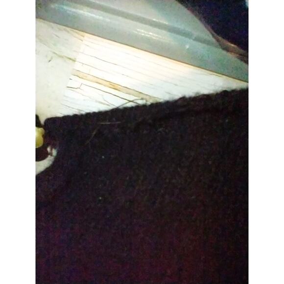 VTG D.G. Black Lambswool Angora Sweater Beaded Embroidered Hong Kong Sz M L - Picture 5 of 7